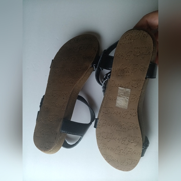 Blowfish Black and Brown Sandals with Braided Straps - Picture 5 of 8